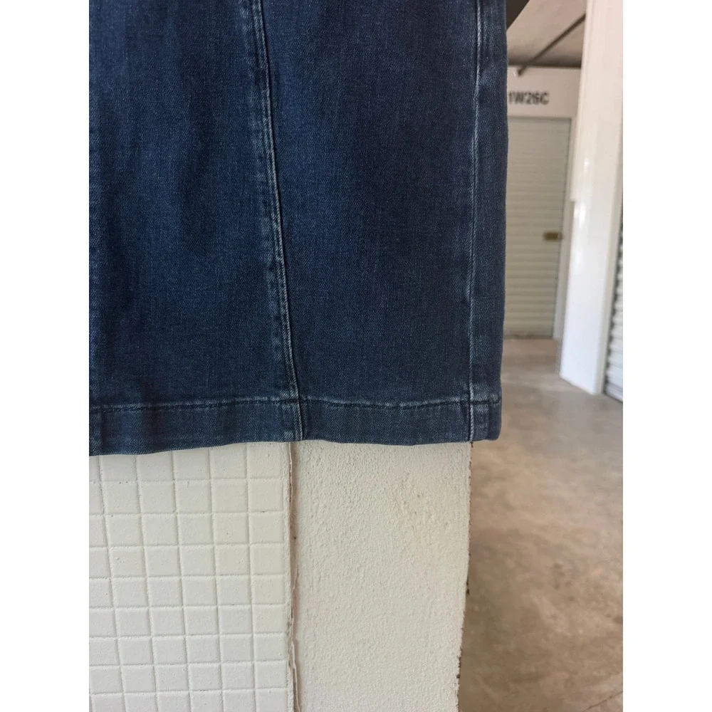 Boden Dark Indigo Denim A-Line Mini Skirt Blue Seam Detail Size US 10R Medium - Picture 4 of 7